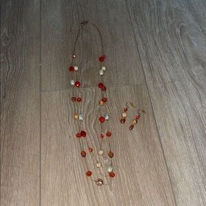 Elegant Multicolor Beaded Necklace and Earring Set